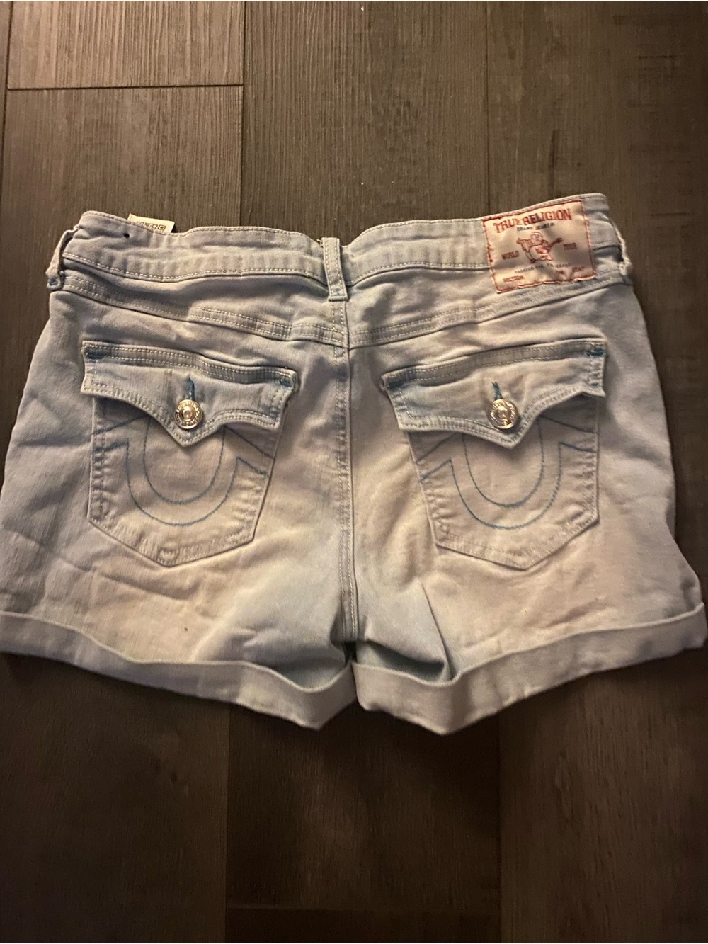 True Religion Light Wash Denim Jean Shorts